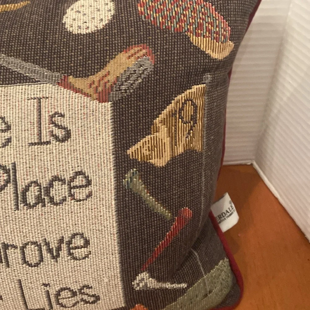Riverdale Golf tapestry throw pillow The 19th Hole is the Best Place to improve